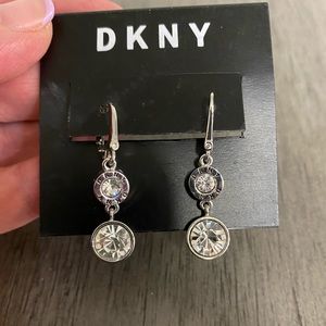New Crystal Logo DKNY drop earrings